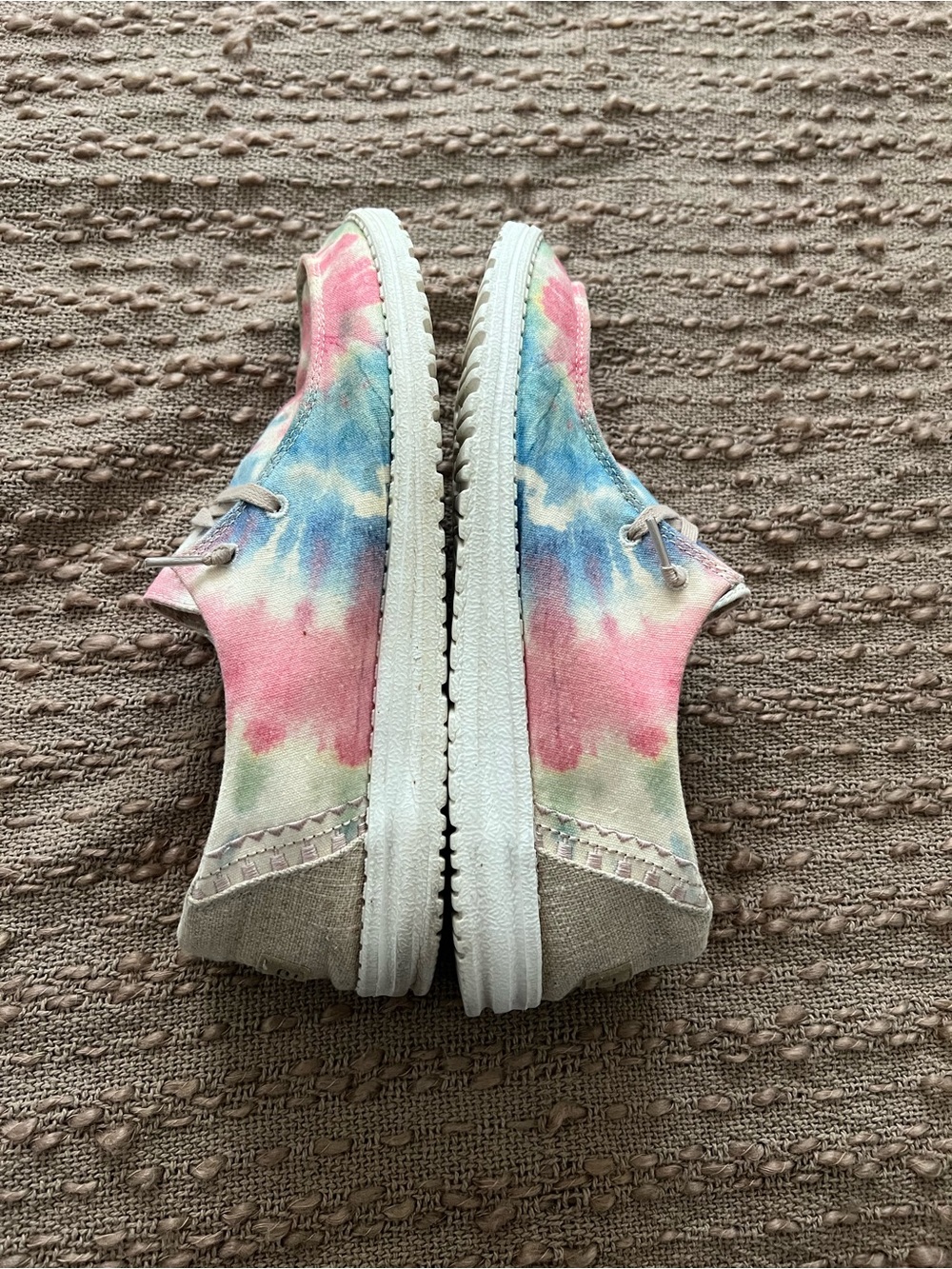 Hey Dude Women’s Tie-Dye Slip-On Moccasins in Pink and Blue - Picture 5 of 7